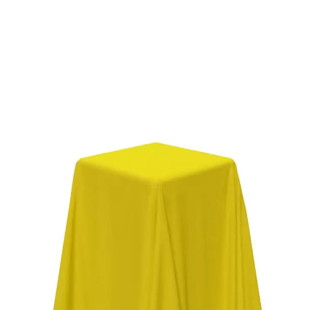 Vector illustration of Yellow fabric covering a cube or rectangular shape