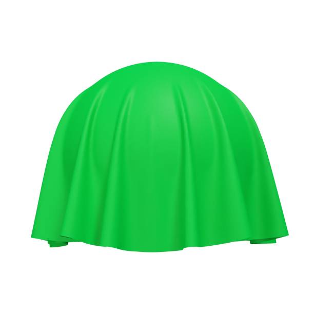 istock Ball or sphere covered with green fabric isolated on white background 1488326760