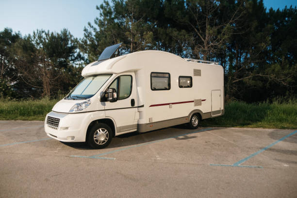 istock Motor home in a parking lot 1488329798