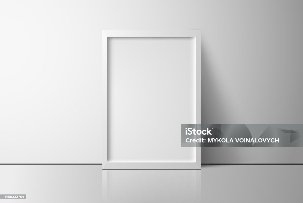 Decorative Frame Rectangular Photo Frame With Gray Rims On A Gray ...