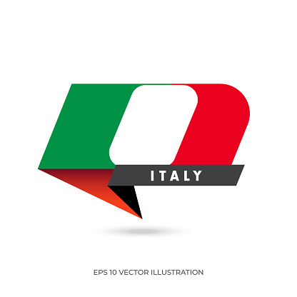 Italy Flag, Banner shape flag vector stock illustration