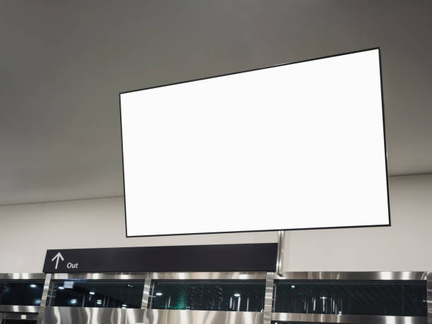 istock Blank screen Media advertisement indoor subway station 1488337703