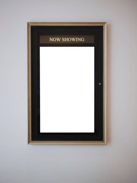 istock Mock up Poster frame on wall Now showing Movie Poster 1488337957