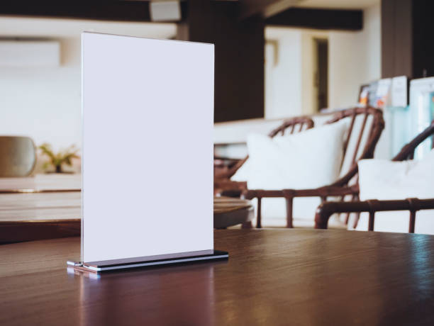 istock Mock up Sign Menu on Table Restaurant cafe background 1488337966