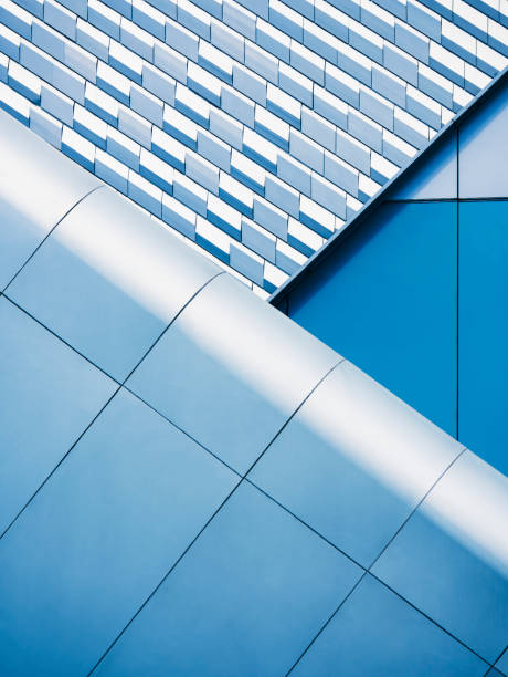 istock Steel metal pattern Modern building facade Abstract background 1488338182