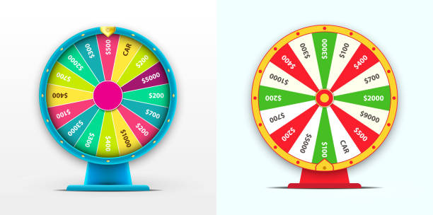 istock Set of Vector 3D Spinning Fortune Wheel, Realistic Style Lucky Roulette Illustration 1488341024