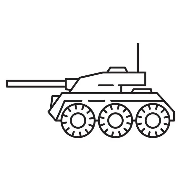Vector illustration of Armored Personnel Carrier icon.Armored combat vehicle.