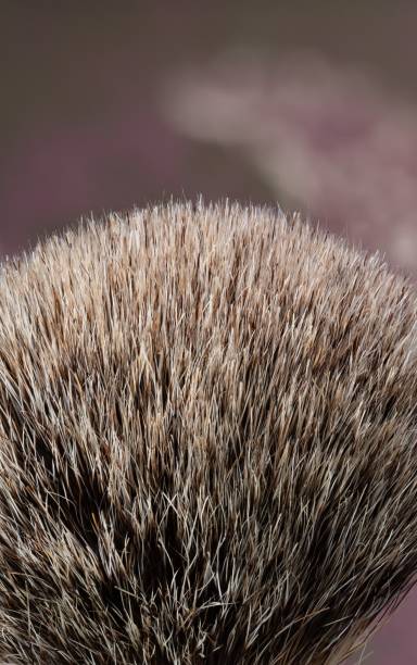istock Soft and fluffy badger hair shaving brush. 1488344226