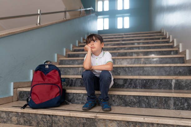 istock The problem of getting used to school for a child who has just started primary school. 1488345765