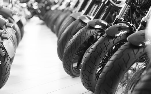 Motor cycle tire - in a row