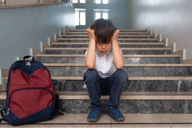 istock The problem of getting used to school for a child who has just started primary school. 1488345795