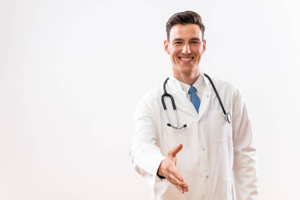 istock Doctor showing handshake gesture 1488347489
