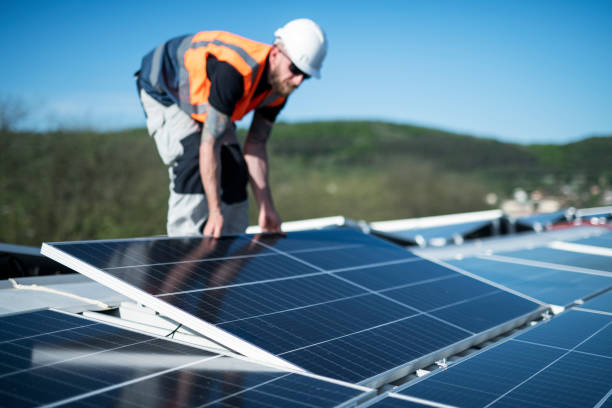 istock Installation of solar panels. 1488349739