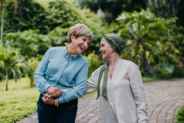 istock Friends walking together, cancer patient 1488351146