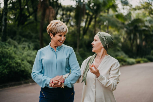 istock Friends walking together, cancer patient 1488351183