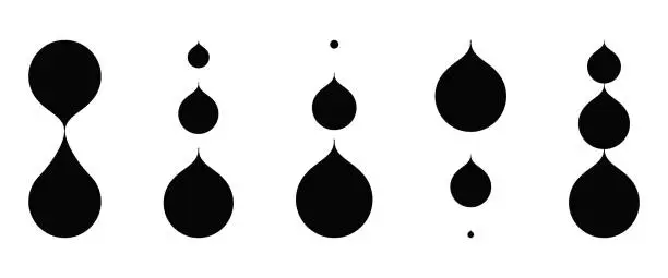 Vector illustration of Water drop falling icon set