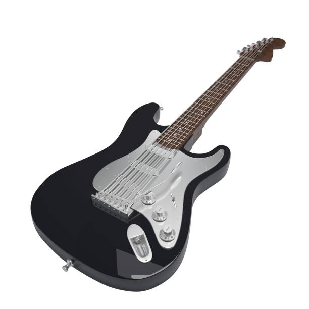 istock 3D rendering of an electric guitar on a white background 1488354715