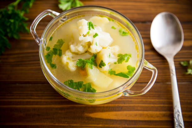 istock cooked chicken soup with cauliflower and vegetables in a bowl 1488355630