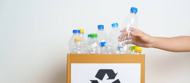 istock Volunteer keep plastic bottle into paper box at home or office. Hand Sorting Recycle garbage. Ecology, Environmental, pollution, Dispose recycling, waste management and trash Separation concept 1488357813