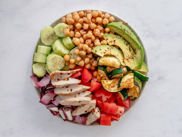 istock Healthy lunch bowl with chickpeas and chicken 1488357830
