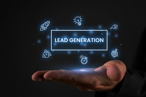 Lead Generation, Marketing and Internet and Networking Concept Screen.