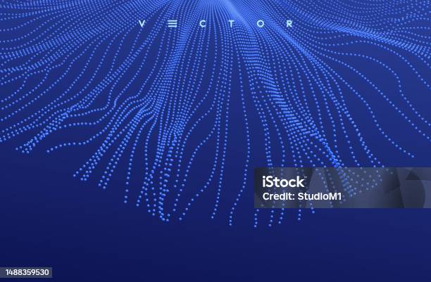 Array With Dynamic Particles 3d Technology Style Abstract Background ...