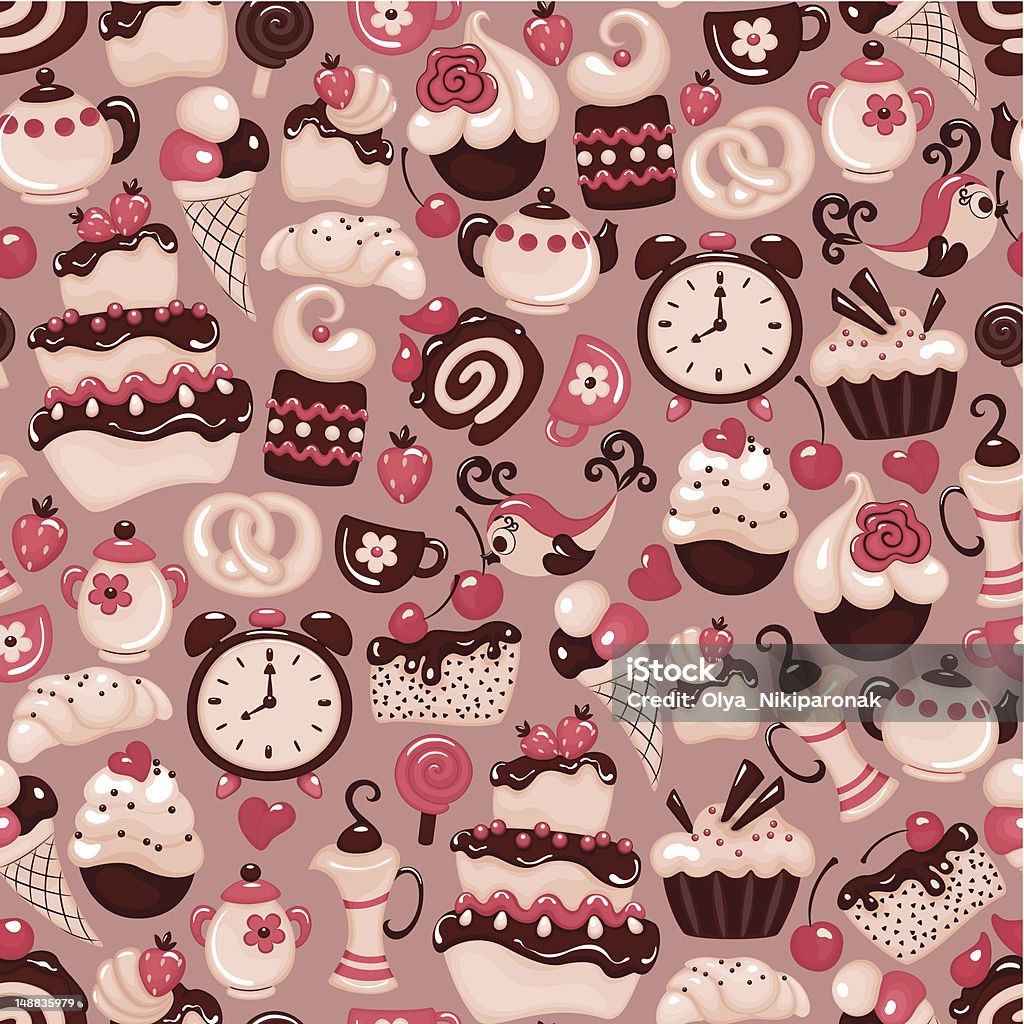 Holiday seamless pattern di dolci - arte vettoriale royalty-free di Bacca