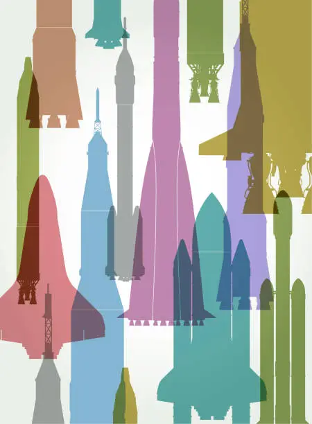 Vector illustration of Space Rockets