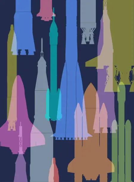 Vector illustration of Space Rockets