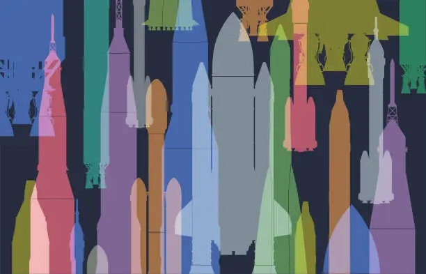 Vector illustration of Space Rockets