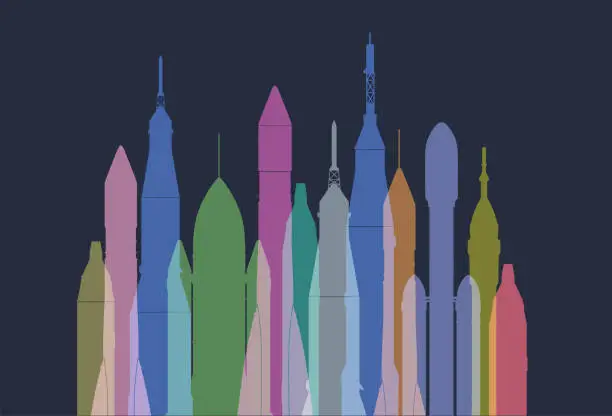 Vector illustration of Space Rockets