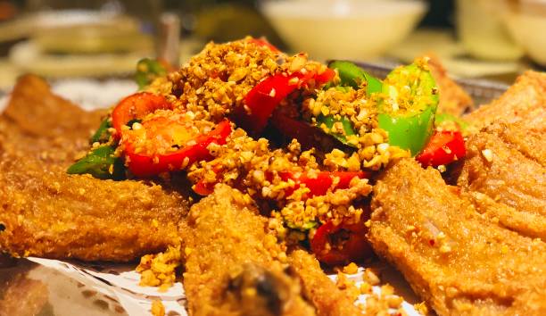 istock Delicious crispy fried snake, Asian food 1488364820