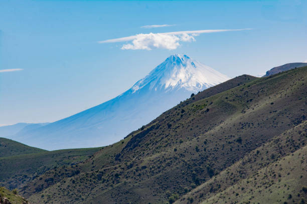 istock Mountain covered with snow. Beautiful Mount Ararat, view from Armenia 1488366205