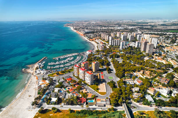 istock Dehesa de Campoamor seaside and townscape view from above. Spain 1488370441