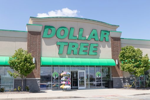 Warsaw - Circa May 2023: Dollar Tree Discount Store. Dollar Tree offers an eclectic mix of products for a dollar and a quarter.