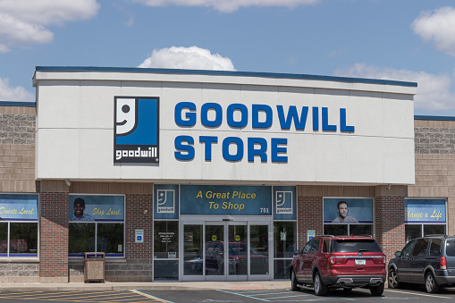 Warsaw - Circa May 2023: Goodwill Store. Goodwill provides services that help unlock opportunities for job seekers.