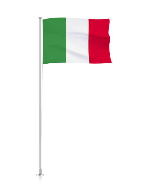 istock Italy flag, waving flag of Italy on pole 1488373011