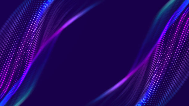 istock Digital landscape with dots. Equalizer for music. Cyberspace grid. Background concept for your design. 3d 1488379597