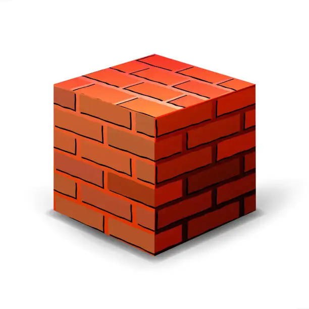 Vector illustration of brick block