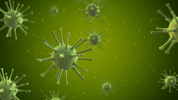 istock Green3D spiky virus illustration 1488381029