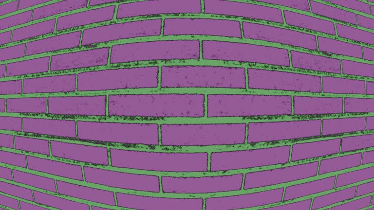 Convex multi colored brick wall