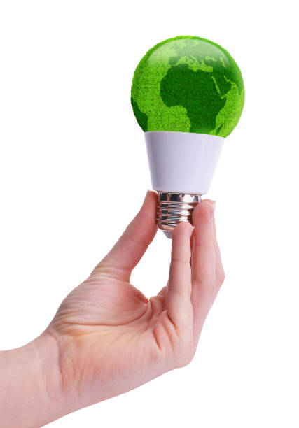 istock Eco LED bulb in hand isolated on a white background. 1488382816