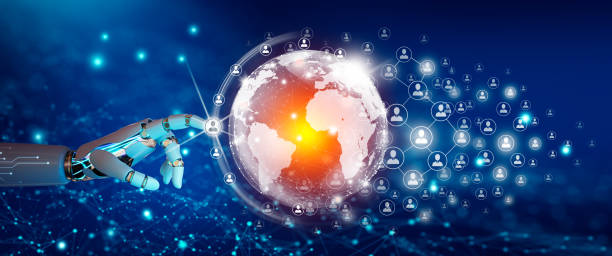istock Global Ai business community of network communication connected. 1488385285