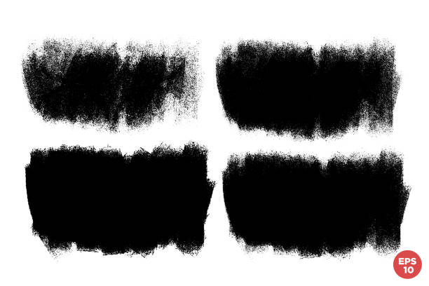 istock Vector set of hand drawn brush strokes, stains for backdrops. Monochrome design elements set. One color monochrome artistic hand drawn backgrounds. 1488386459