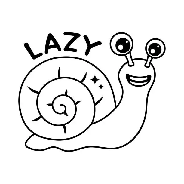 Vector illustration of Snail doodle vector outline icon. EPS 10 file
