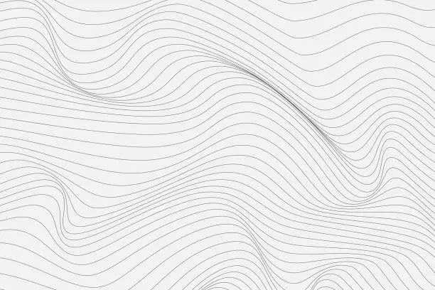 Vector illustration of Relief black and white background with optical illusion of distortion.