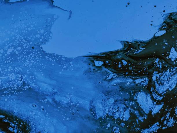 istock Abstract blue painting background photo 1488388446
