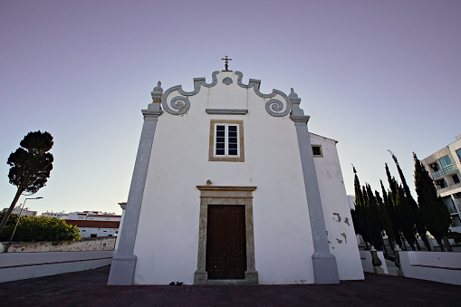 White portugese style church in Albufeira Portugal