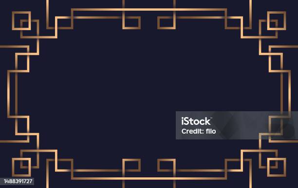Overlapping Frame Art Deco Overlap Lines Elegant Frame Design Stock Illustration ...
