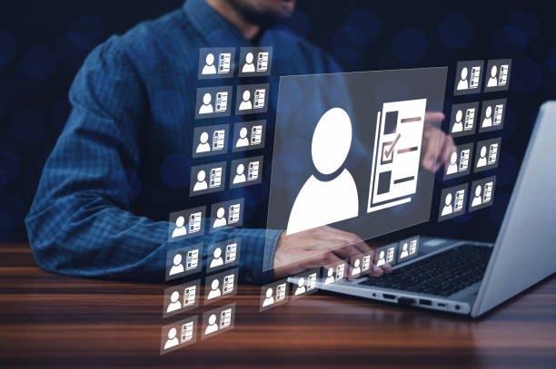 istock HR(human resources)management concept, HR human resources management on document data management technology for resource the perfect employee business 1488393723